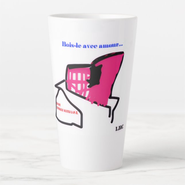 Taza De Café Latte Big coffee mug- Boom! It's Made With Love. (Anverso)