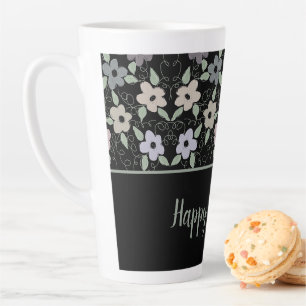 Taza De Café Latte Big Latte Happy Birthday Flowday Mug