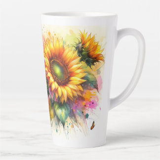 Taza De Café Latte Big Latte Mug - girasoles