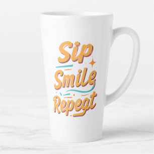 Taza De Café Latte Big Latte Mug - Sip, Sonrisa, Repetir