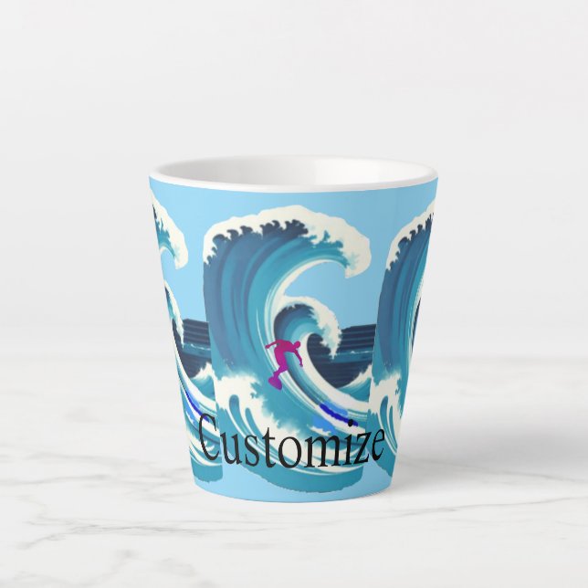 Taza De Café Latte Big Wave Surfer Thunder_Cove (Anverso)
