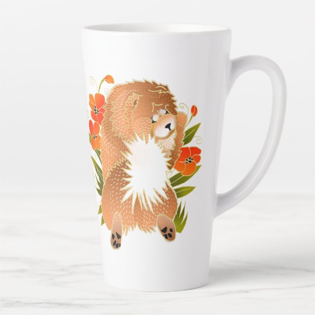 Taza De Café Latte BINDI MINGSIE paro de lata de vaca rojo (Derecha)