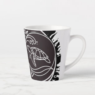 Taza De Café Latte Biodiversidad, hábitat oceánicos y camiseta de art