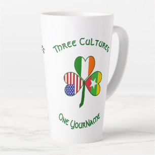 Taza De Café Latte Birmania Myanmar Irlandés Estados Unidos Trébol Ba