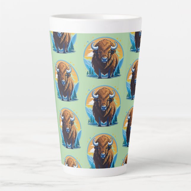 Taza De Café Latte bisonte americano (Anverso)