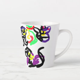 Taza De Café Latte Black Cats party