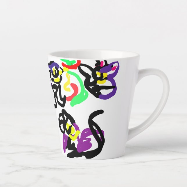 Taza De Café Latte Black  Cats party (Derecha)