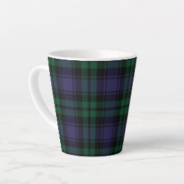 Taza De Café Latte Black Watch Tartán, Plaid