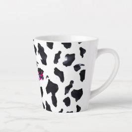 Taza De Café Latte Black White Cow Print Cowgirl