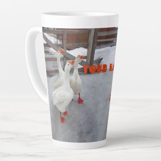 Taza De Café Latte Blanco geo (Ángulo izquierdo)