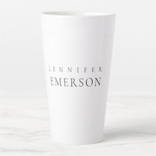 Taza De Café Latte Blanco negro minimalista moderno plano 