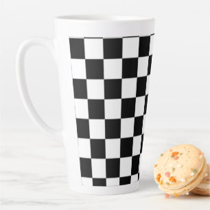 Taza De Café Latte Blanco y Negro