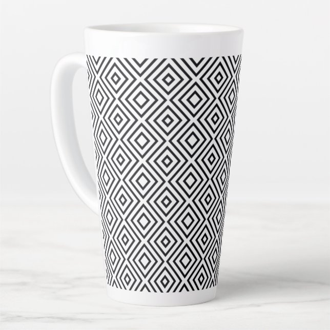 Taza De Café Latte Blanco y negro (Ángulo izquierdo)