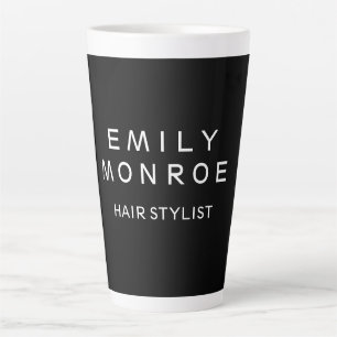 Taza De Café Latte Blanco y negro Minimalista moderno