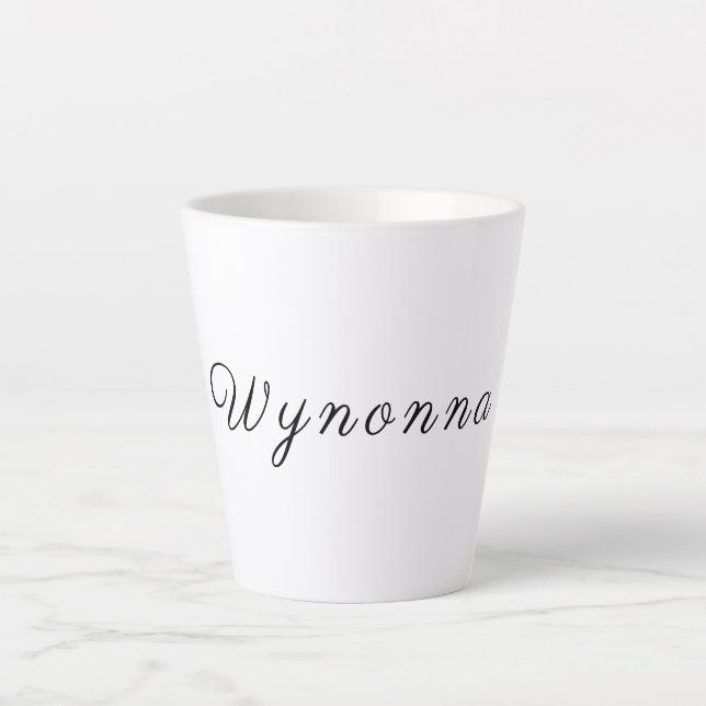 Taza De Café Latte Blanco y negro personalizado (Anverso)