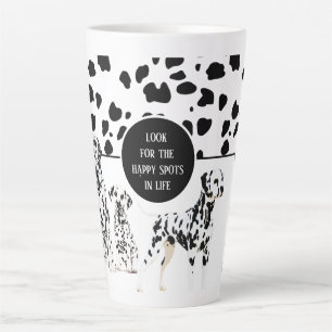 Taza De Café Latte Blancos y negros lugares felices de los dálmatas