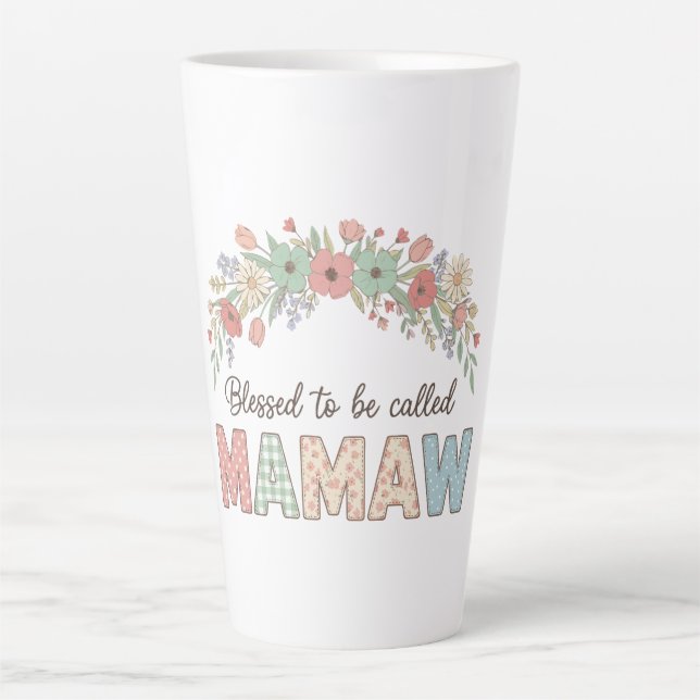 Taza De Café Latte Blessed to be called Mamaw (Anverso)