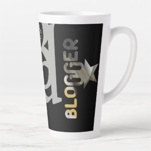 Taza De Café Latte BLOGGER Latte Mug Resumen Decoración interior negr