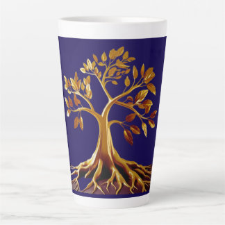Taza De Café Latte Bloom de oro grande latte Mug