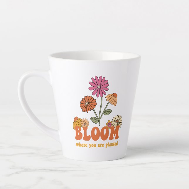 Taza De Café Latte Bloom donde te plantan (Izquierda)