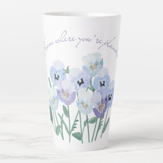 Taza De Café Latte Bloom donde te plantan (Anverso)
