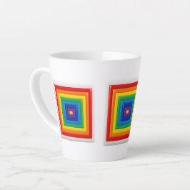 Taza De Café Latte Bloque de color geométrico retro