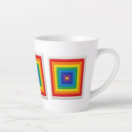 Taza De Café Latte Bloque de color geométrico retro