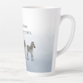 Taza De Café Latte Blue Black Zebras Be Your Own Kind of Beautiful