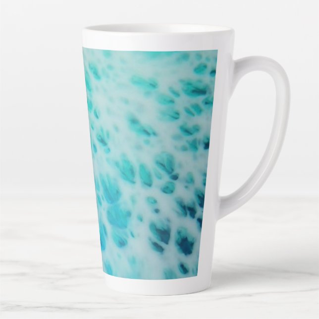 Taza De Café Latte Blue Crush - Abstract Coastal Artwork  (Derecha)