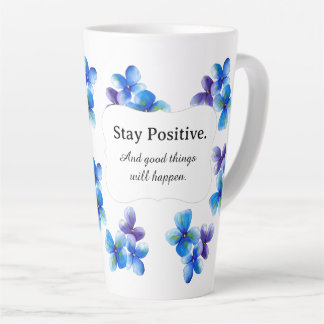 Taza De Café Latte Blue flower coffee mug positive statement 