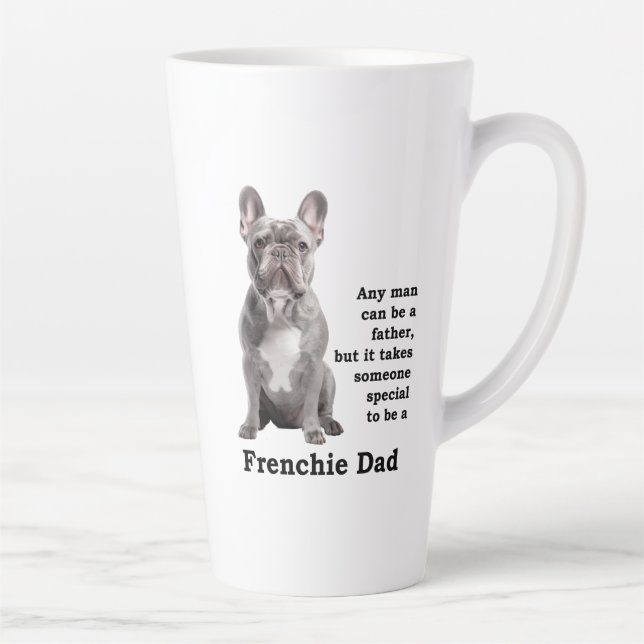 Taza De Café Latte Blue Frenchie Dad (Derecha)