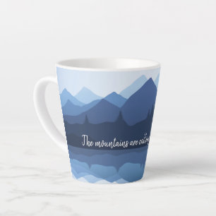 Taza De Café Latte Blue Mountain Reflections Design Latte Cup