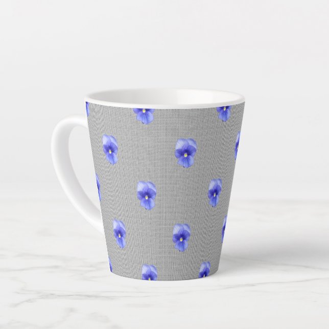 Taza De Café Latte Blue Pansy (Ángulo izquierdo)