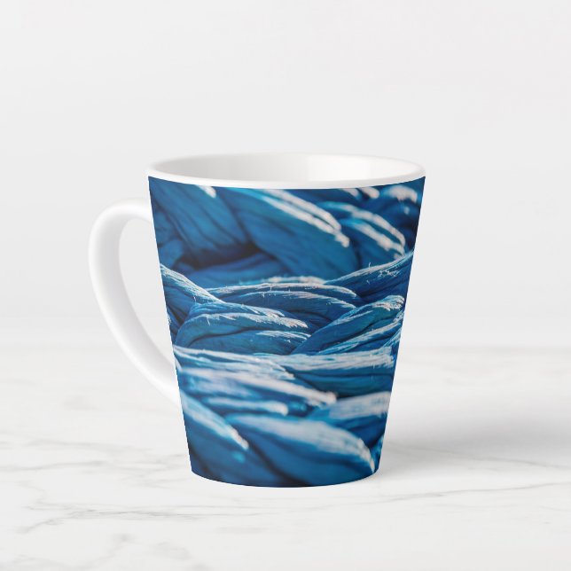 Taza De Café Latte Blue Rope (Ángulo izquierdo)