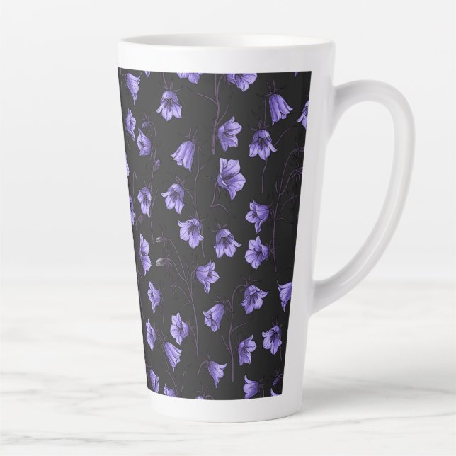 Taza De Café Latte Bluebells, Harebells, Bellflowers (Derecha)