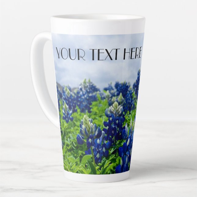 Taza De Café Latte Bluebonnets Texas Flowers Lupine (Ángulo izquierdo)