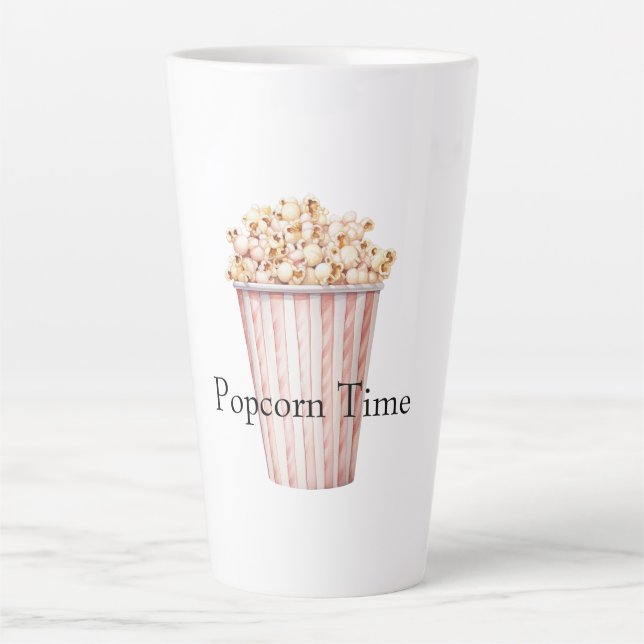 Taza De Café Latte Blush Movie Time Popcorn (Anverso)