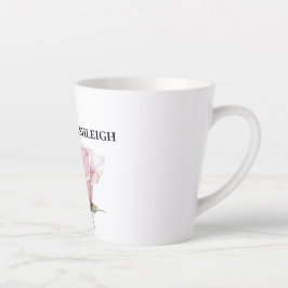 Taza De Café Latte Blush Pink Rose Butterfly  