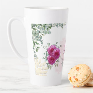 Taza De Café Latte Blushing Bride Latte Mug - Rosas, palomas y amor