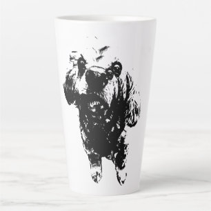 Taza De Café Latte Boceto de Cocker – Tinta Negra