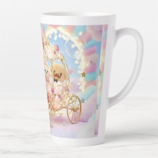 Taza De Café Latte Boda de Cachorro Adorable Coche de Cuento de Hadas