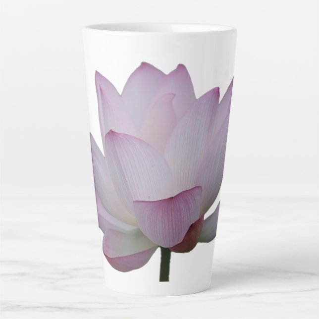 Taza De Café Latte Boda suave rosa de las flores de Lotus (Anverso)