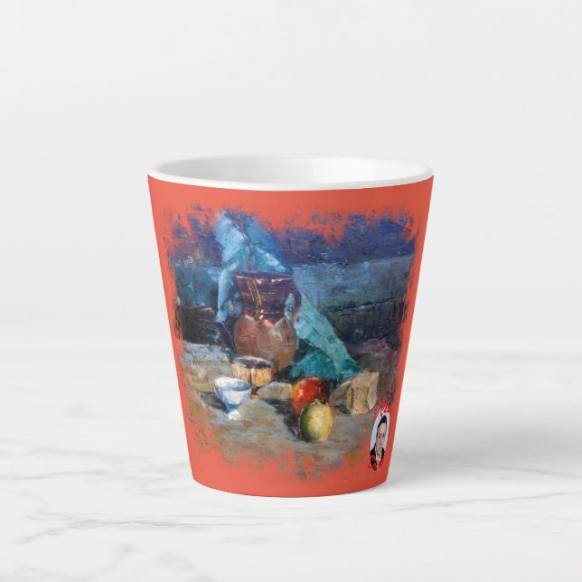 Taza De Café Latte Bodegón a espátula (Anverso)