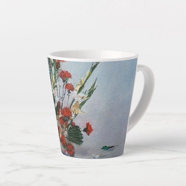 Taza De Café Latte Bodegón de flores (Ángulo derecho)