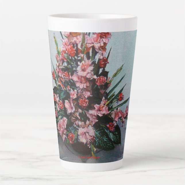 Taza De Café Latte Bodegón de flores (Anverso)