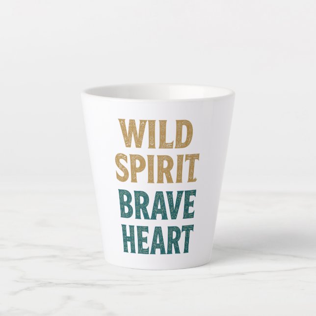 Taza De Café Latte Boho Adventure Wild Spirit Brave Heart (Anverso)