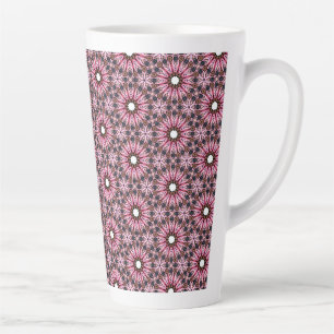 Taza De Café Latte Boho de pluma rosa cosida