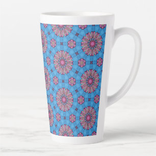 Taza De Café Latte Boho Floral Rosa