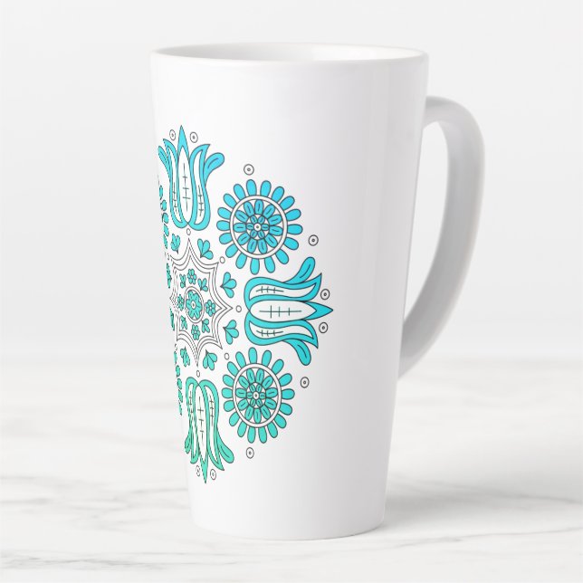 Taza De Café Latte Boho Folk (Ángulo derecho)
