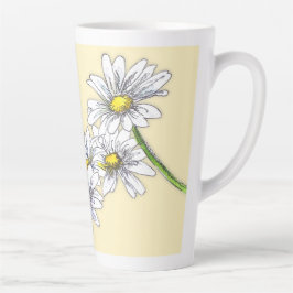 Taza De Café Latte Boho Watercolor Floral Daisy Christmas Gift